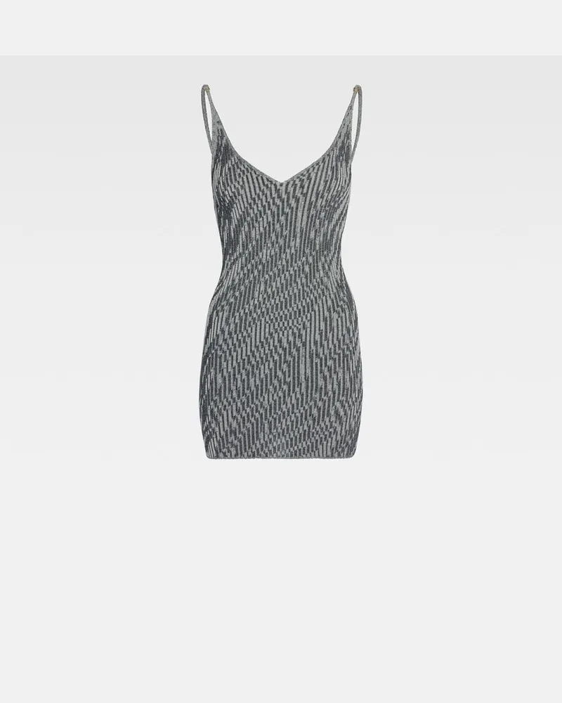 Jacquemus The Zebra Mini Knit Dress - Black & White Zebra Black