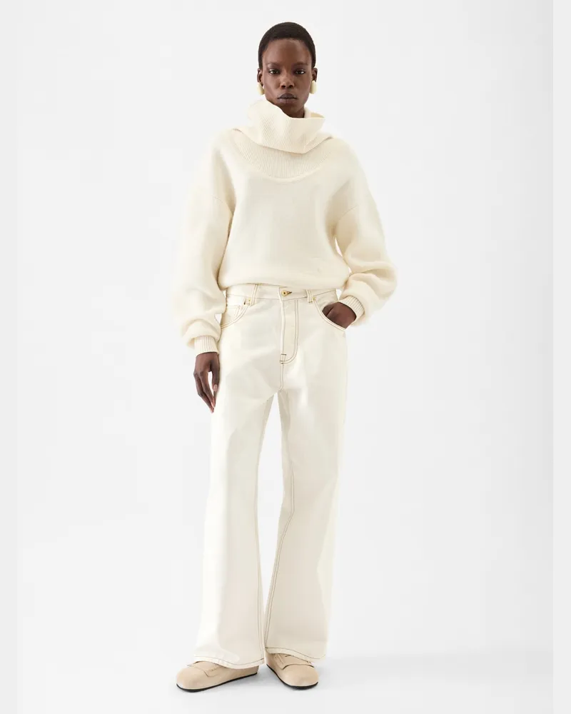 Jacquemus Le De-Nîmes Large - Weiß/Tabak Cremeweiß