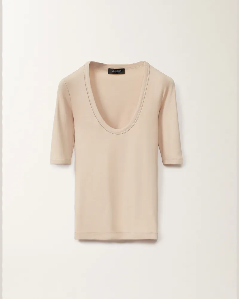 Fabiana Filippi T-shirt Aus Jersey, Sand - Frau T-shirts & Tops Braun Braun