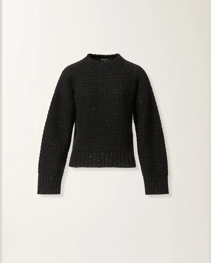 Fabiana Filippi Platinfarbener Pullover Mit Pailletten, Schwarz - Frau Strickwaren Schwarz Schwarz