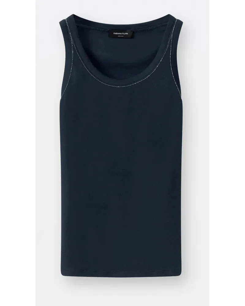 Fabiana Filippi Tanktop aus Jersey Mitternachtsblau