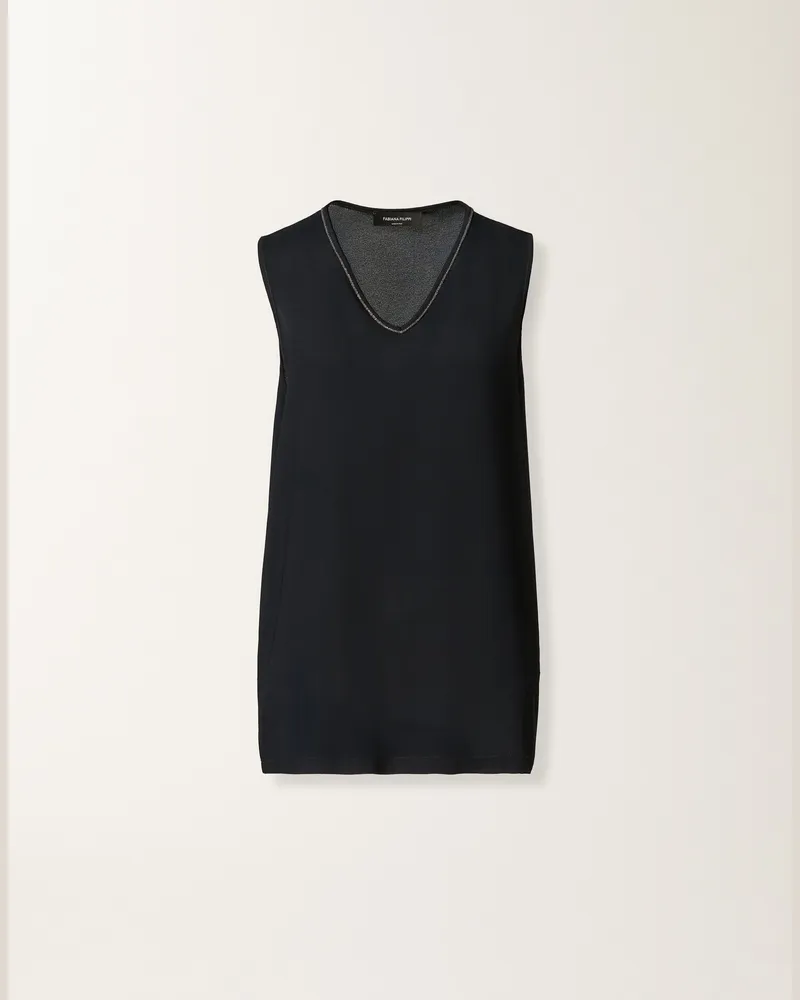 Fabiana Filippi Top Aus Stretch-sablé, Nachtblau - Frau T-shirts & Tops Blau Blau