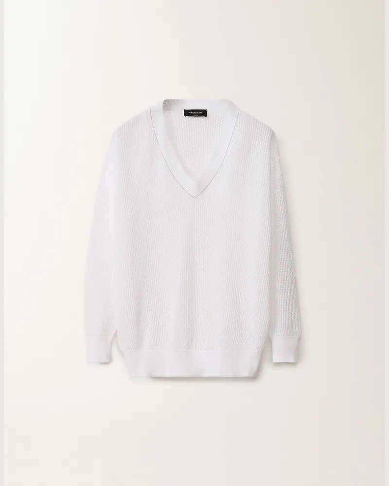 Fabiana Filippi Pullover Aus Bio-baumwolle, Optisch Weiß - Frau Strickwaren Weiss Weiss