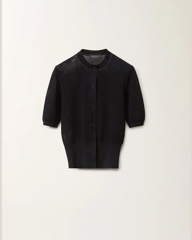 Fabiana Filippi Cardigan Aus Bio-baumwolle, Nachtblau - Frau Strickwaren Blau Blau