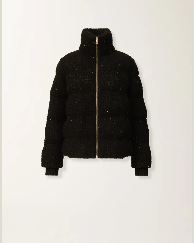 Fabiana Filippi Daunenjacke Aus Wolle Und Seide Mit Pailletten, Schwarz - Frau Mäntel Schwarz Schwarz