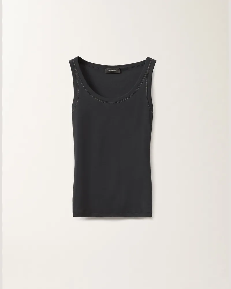 Fabiana Filippi Tanktop Aus Jersey, Nachtblau - Frau T-shirts & Tops Blau Blau