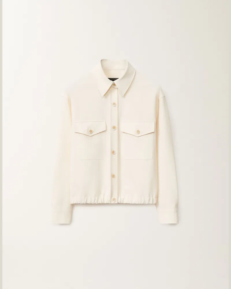 Fabiana Filippi Bomberjacke Aus Tecno Tailoring, Buttergelb - Frau Blazer Weiss Weiss