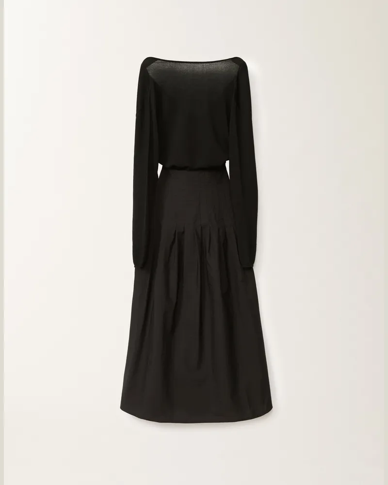 Fabiana Filippi Kleid Aus Wolle Und Baumwolle, Schwarz - Frau Kleider Schwarz Schwarz