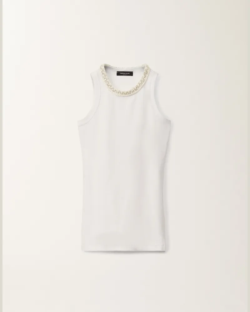 Fabiana Filippi Tanktop Aus Jersey, Optisch Weiß - Frau T-shirts & Tops Weiss Weiss