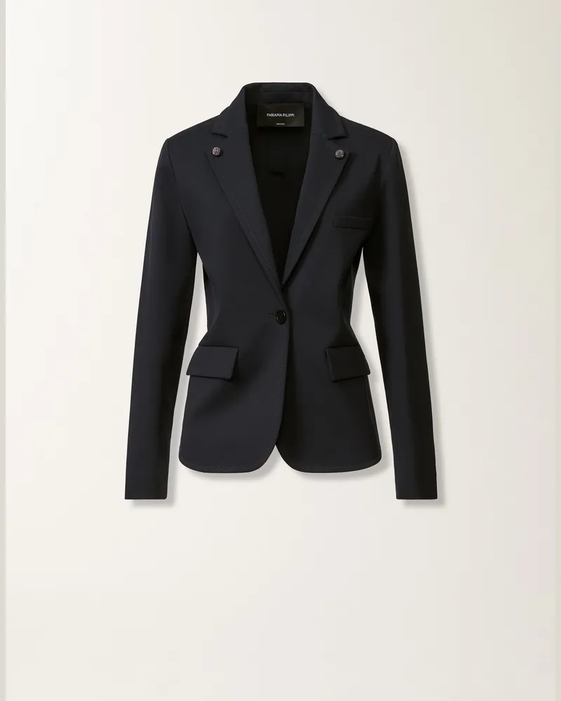 Fabiana Filippi Jacke Aus Jersey, Nachtblau - Frau Blazer Blau Blau