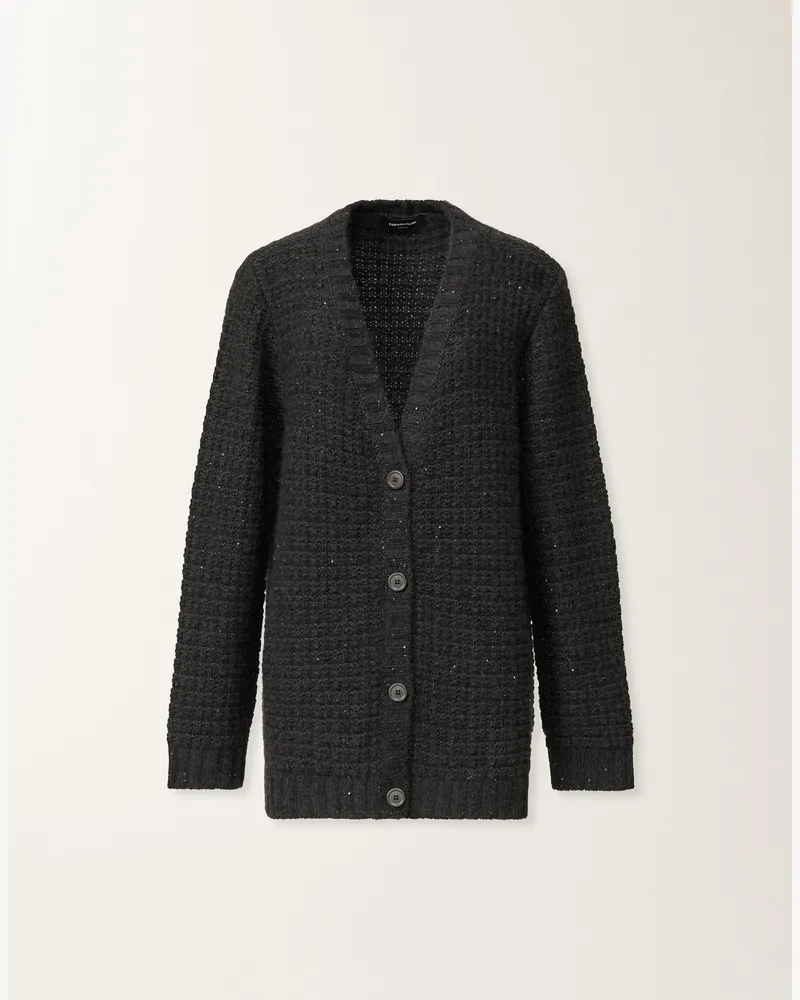 Fabiana Filippi Platinfarbener Cardigan Mit Pailletten, Schieferfarben - Frau Strickwaren Grau Grau