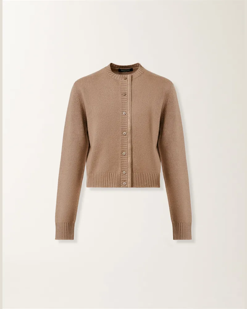 Fabiana Filippi Cardigan In Platin, Rinde - Frau Strickwaren Braun Braun