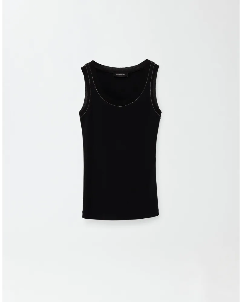 Fabiana Filippi Tanktop aus Jersey Schwarz