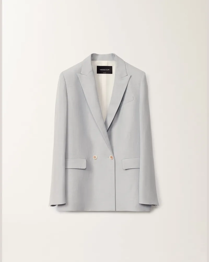 Fabiana Filippi Zweireihige Jacke Aus Leinen Und Viskose, Malve - Frau Blazer Lavendel Lavendel