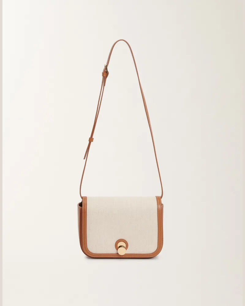 Fabiana Filippi Messenger Bag Eclissi Aus Canvas Und Leder, Lederbraun - Frau Umhängetaschen Braun Braun