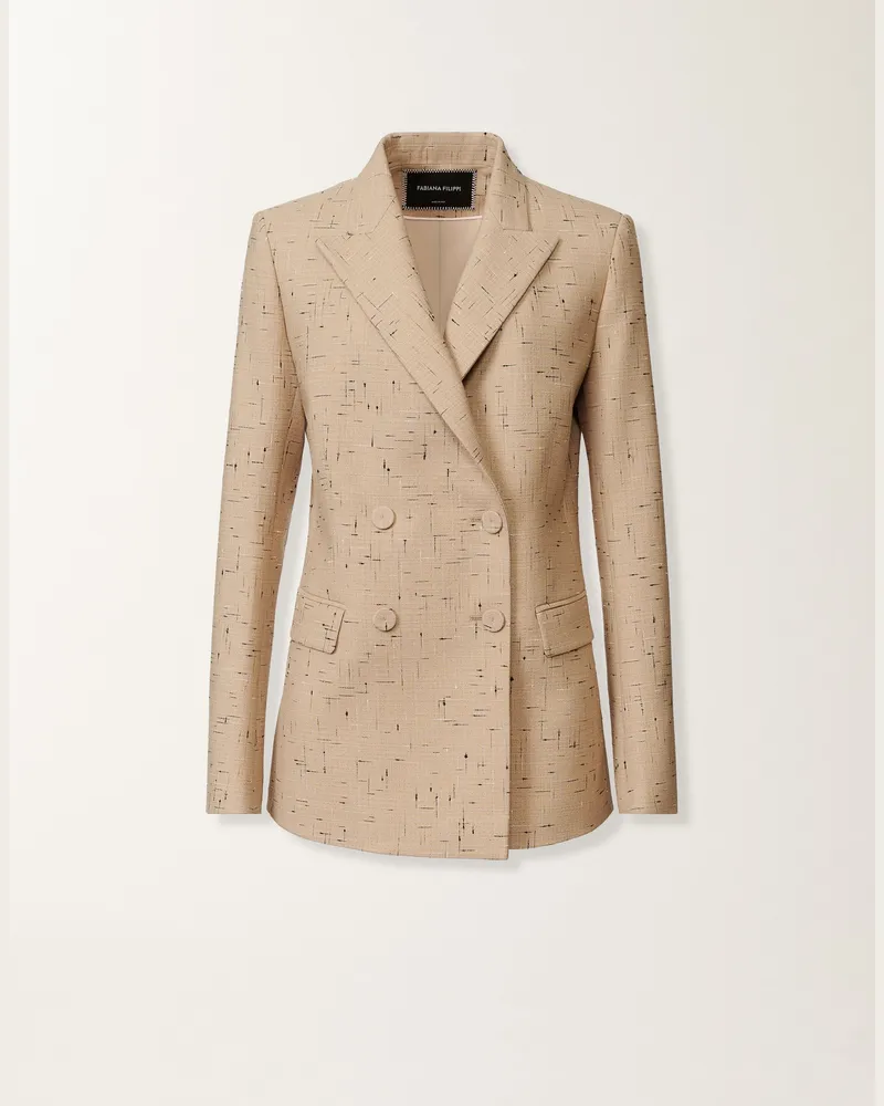 Fabiana Filippi Zweireihige Jacke Aus Geknöpftem Tailoring, Ahornfarben - Frau Blazer Beige Beige