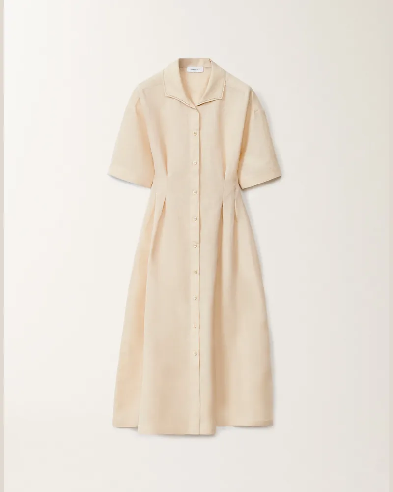 Fabiana Filippi Hemdblusenkleid Aus Leinen Und Viskose, Sand Hell - Frau Kleider Sand Sand
