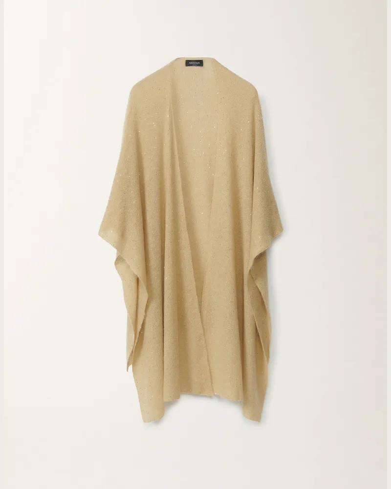 Fabiana Filippi Offenes Cape Aus Mohair, Gold - Frau Schals & Schultertüchers Gelb Gelb