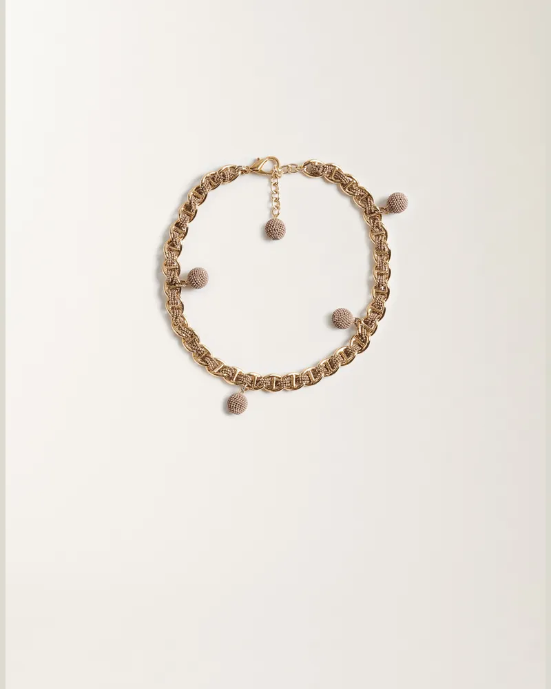 Fabiana Filippi Choker Aus Diamantfaden, Kamelfarben - Frau Schmuck Gold Gold