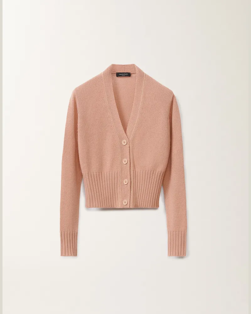 Fabiana Filippi Cardigan Aus Aufgerautem Kaschmir, Blush - Frau Strickwaren Rosa Rosa
