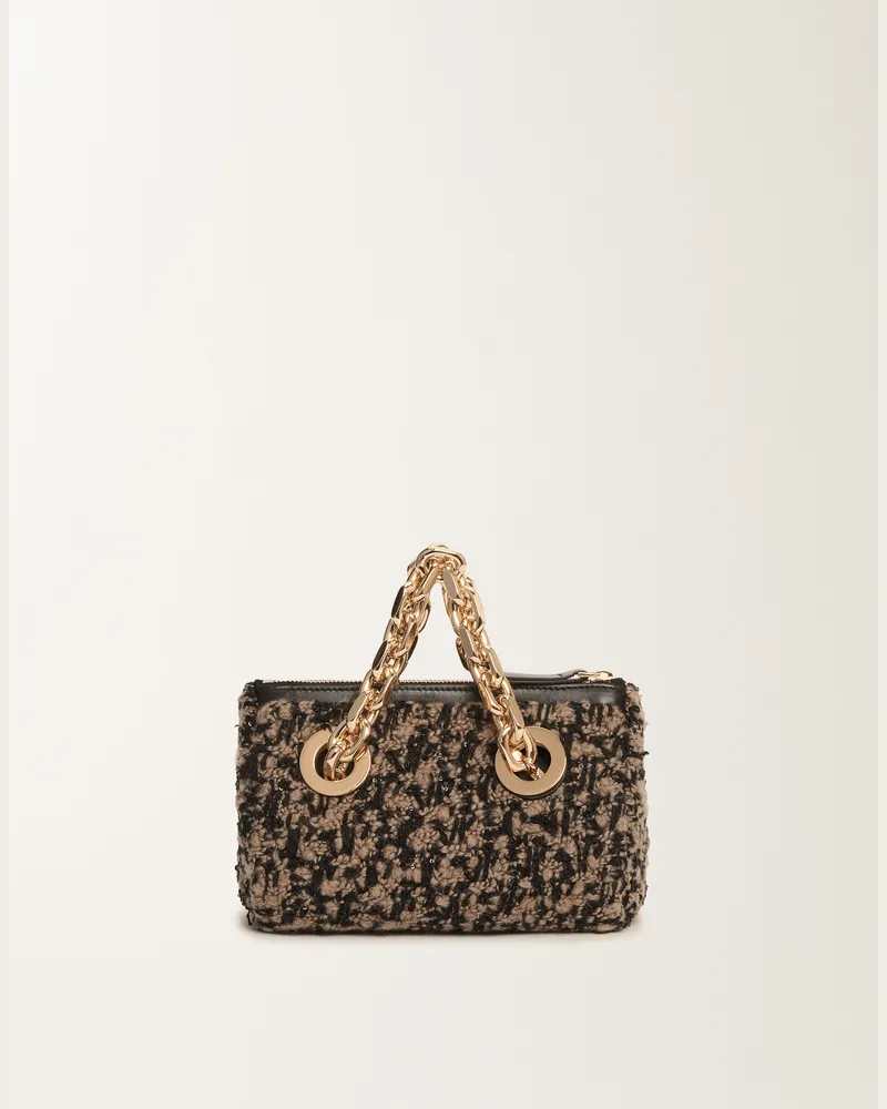 Fabiana Filippi Mini Eyelet In Tweed, Taupe Und Schwarz - Frau  Schwarz Schwarz