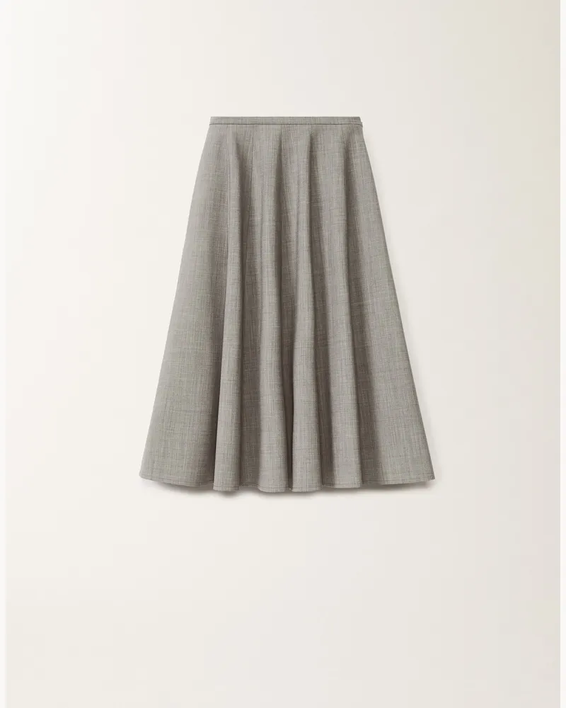 Fabiana Filippi Rock Aus Cool Wool, Felsgrau Meliert - Frau Röcke Grau Grau
