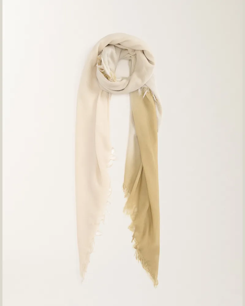 Fabiana Filippi Schal Mit Nuanciertem Print Aus Baumwolle, Vanille, Mastix Und Gold - Frau Schals & Schultertüchers Gelb Gelb