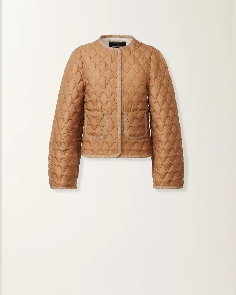 Fabiana Filippi Daunenjacke Aus Technischem Material Mit Steppnähten, Weidenfarben - Frau  Braun Braun