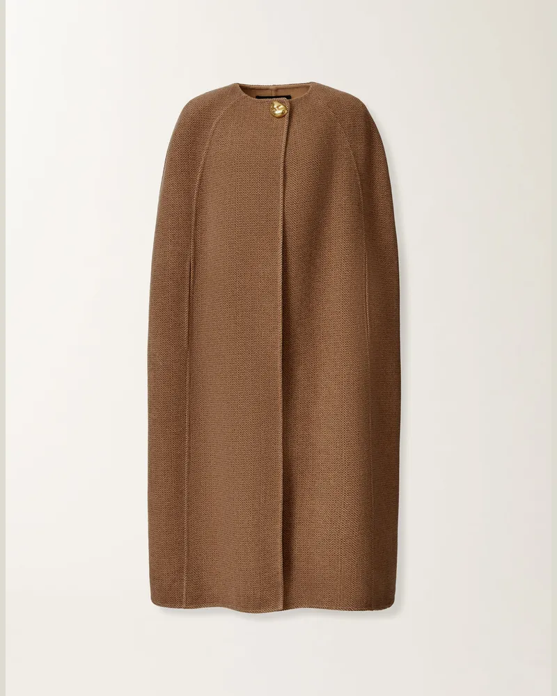 Fabiana Filippi Cape Aus Weichem Doppeltem Chevron, Camel Und Ebony - Frau Mäntel Braun Braun