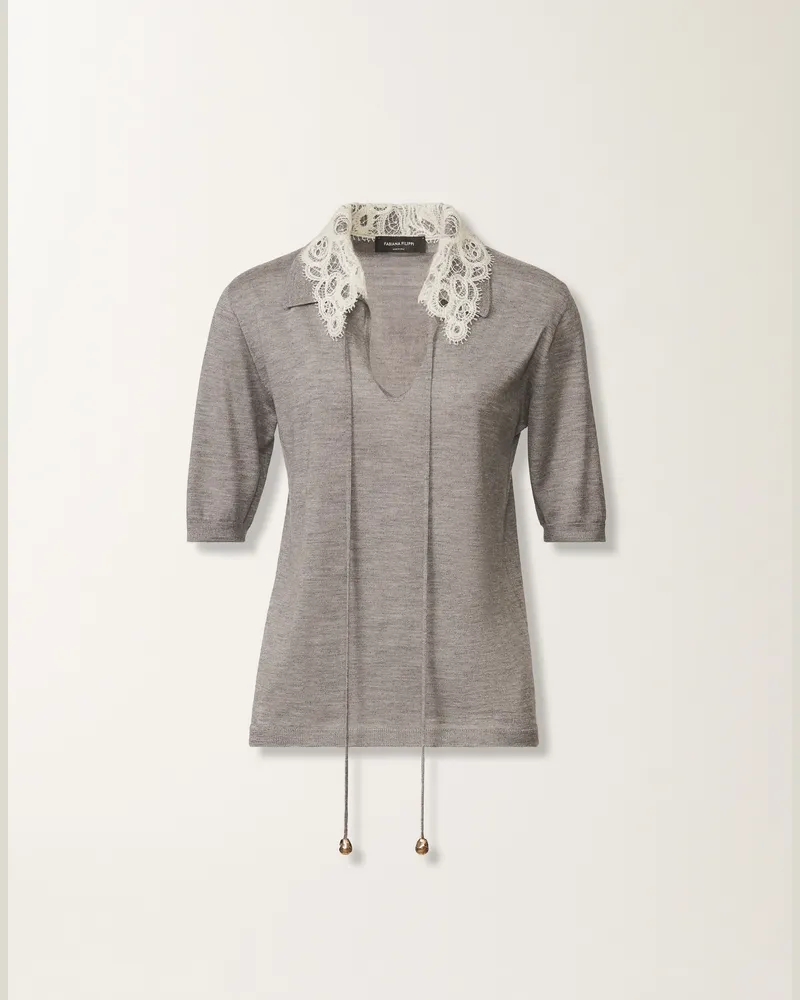 Fabiana Filippi Pullover Aus Kaschmir Und Seide, Felsgrau - Frau Strickwaren Grau Grau