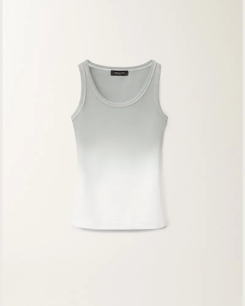Fabiana Filippi Tanktop Aus Jersey Mit Nuanciertem Print, Aschgrau - Frau T-shirts & Tops Grau Grau