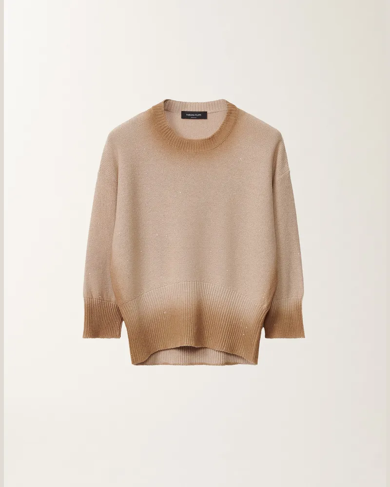 Fabiana Filippi Pullover Aus Baumwolle Und Leinen Mit Pailletten, Sand - Frau Strickwaren Sand Sand