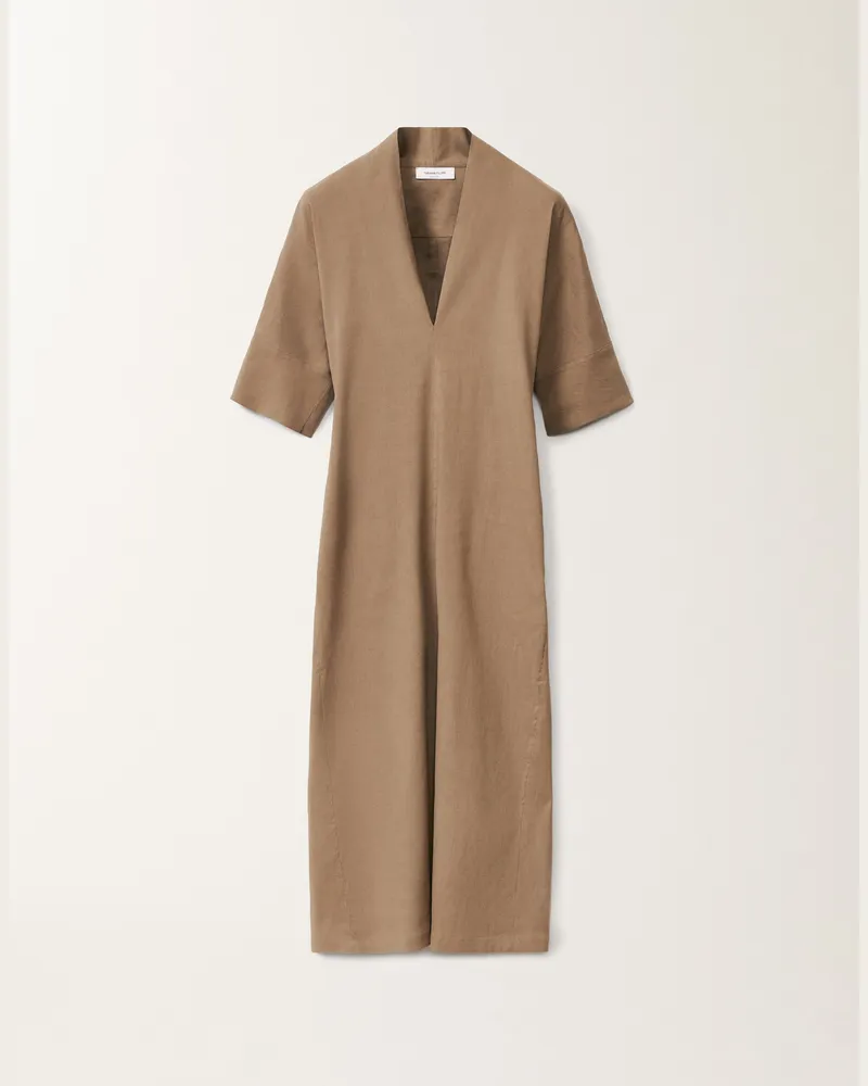 Fabiana Filippi Kleid Aus Leinen Und Stretch-viskose, Taupe - Frau Kleider Taupe Taupe