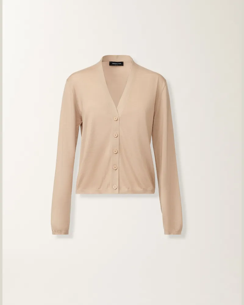 Fabiana Filippi Cardigan Aus Kaschmir Und Seide, Ahornfarben - Frau Strickwaren Beige Beige