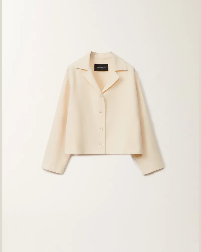 Fabiana Filippi Jacke Aus Double-gewebe Aus Wolle, Vanillefarben - Frau  Weiss Weiss
