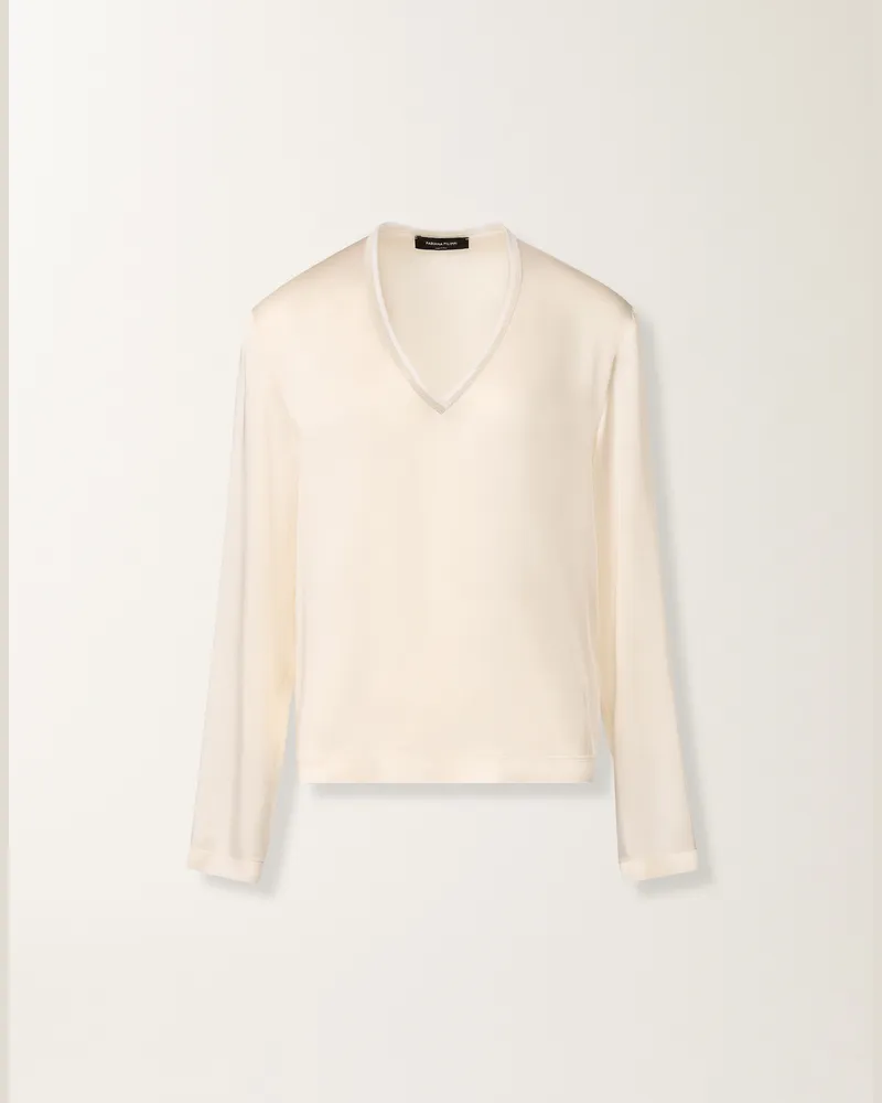 Fabiana Filippi Top Aus Enver Satin, Butter - Frau T-shirts & Tops Weiß Weiß