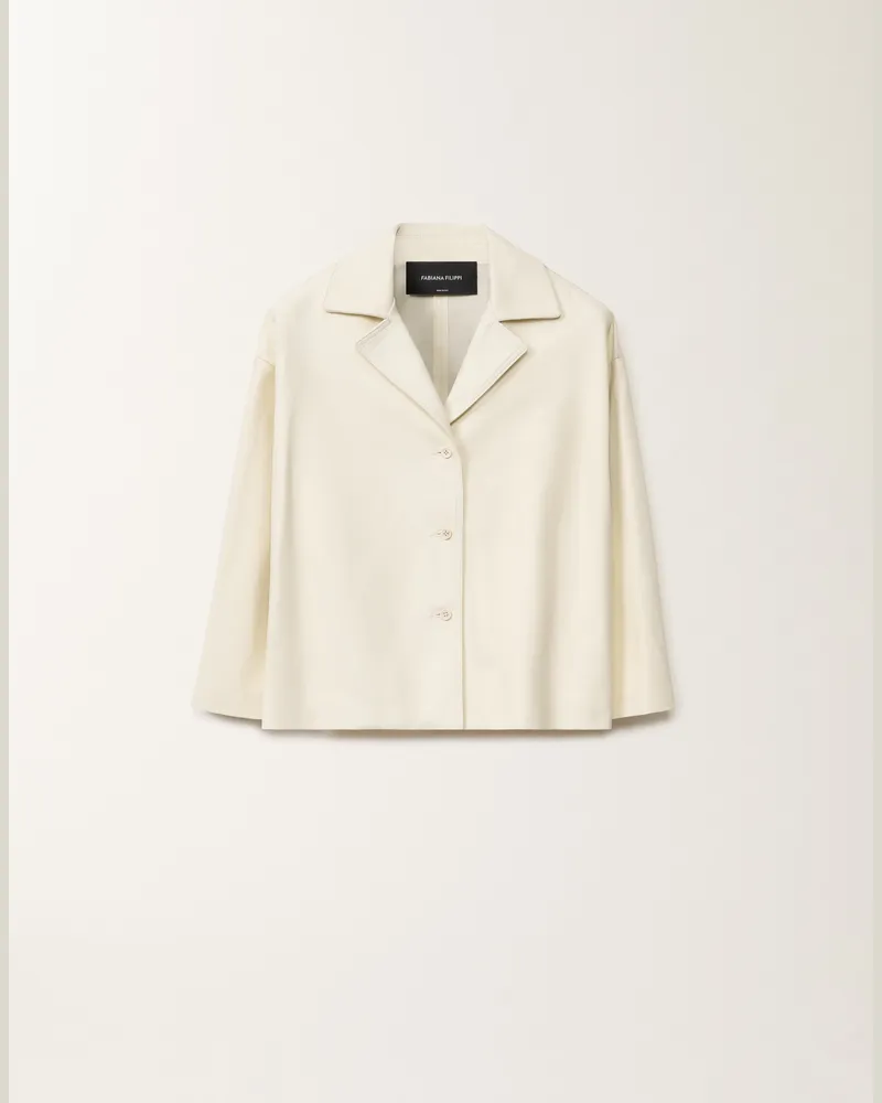 Fabiana Filippi Jacke Aus Schwerem Nappaleder, Buttergelb - Frau Blazer Weiss Weiss
