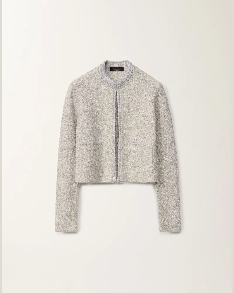 Fabiana Filippi Cardigan In Tweed Aus Lurex-strick, Vanille Und Malve - Frau Strickwaren Vanille Vanille