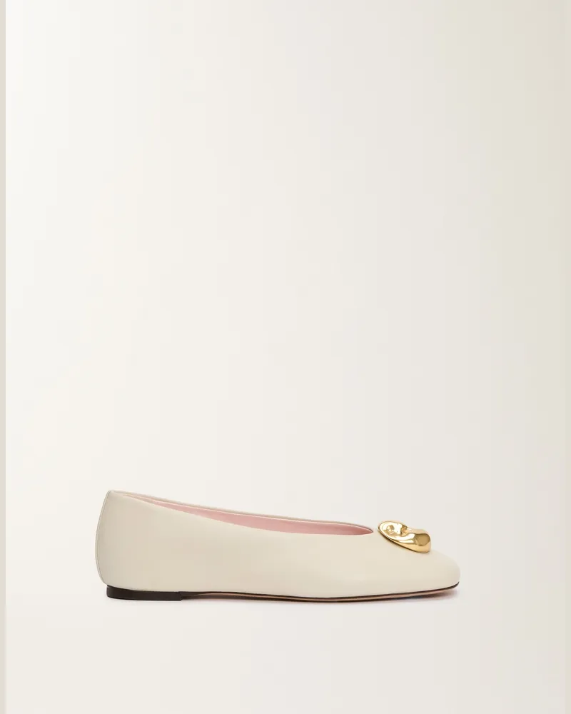 Fabiana Filippi Ballerinas Aus Nappaleder, Buttergelb - Frau Flache Schuhe Weiß Weiß