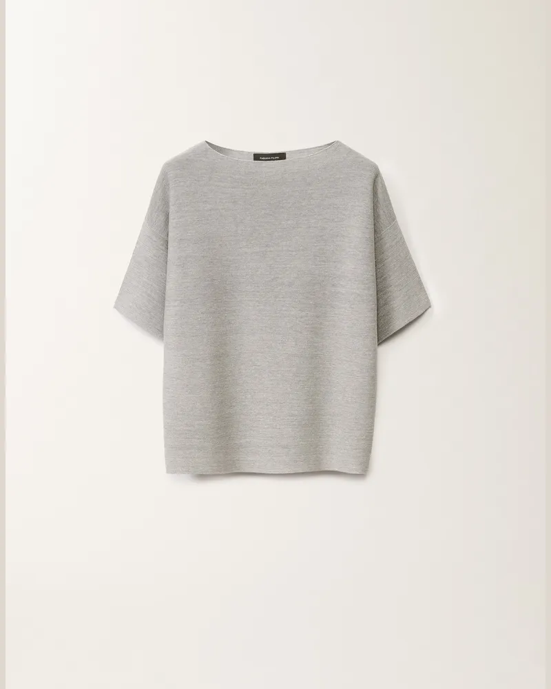 Fabiana Filippi Pullover Aus Baumwolle Und Lurex, Steinfarben - Frau Strickwaren Grau Grau