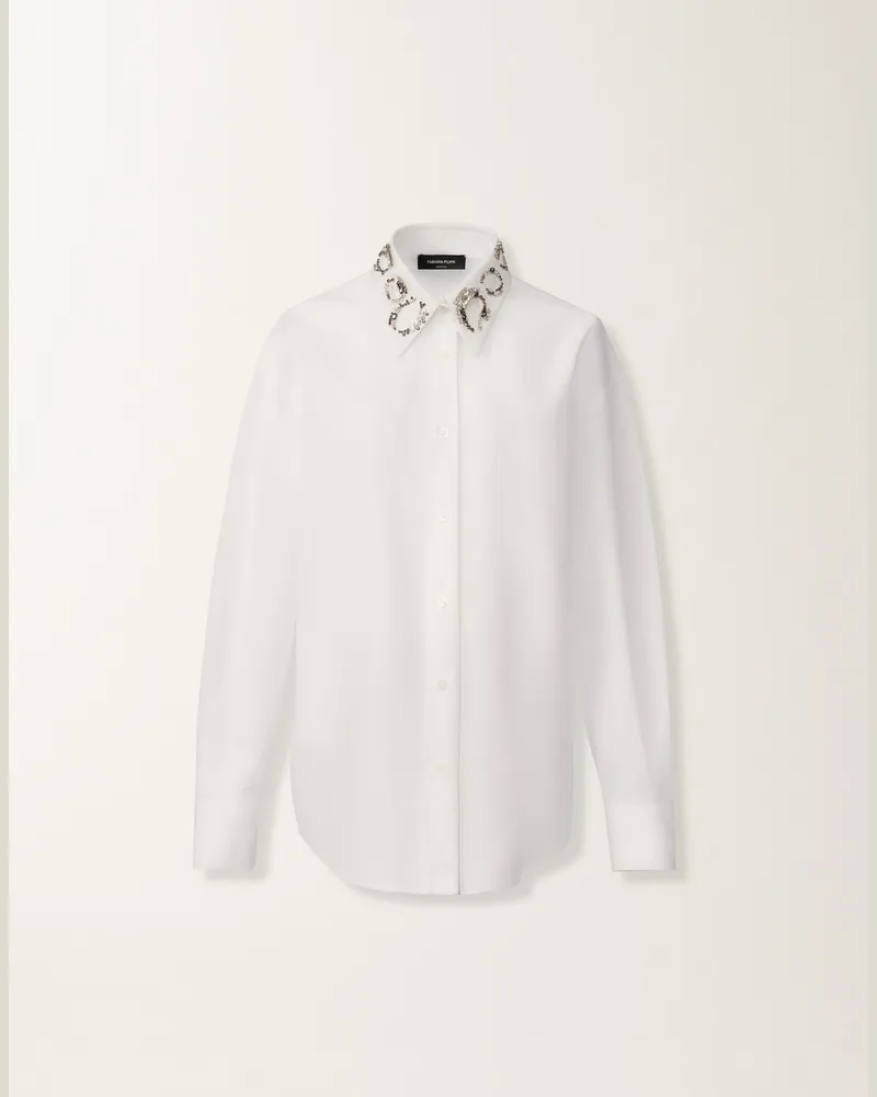 Fabiana Filippi Lange Bluse Aus Popeline, Optisch Weiß - Frau Hemden Weiß Weiß