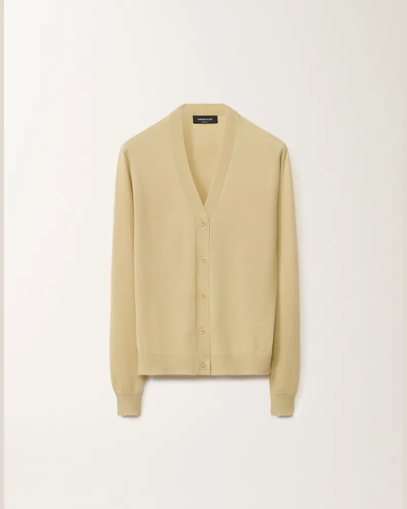Fabiana Filippi Cardigan Aus Kaschmir Und Seide, Gold - Frau Strickwaren Gelb Gelb