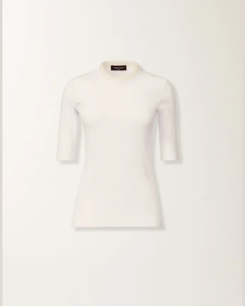 Fabiana Filippi Jersey T-shirt, Butterfarbe - Frau T-shirts & Tops Weiß Weiß