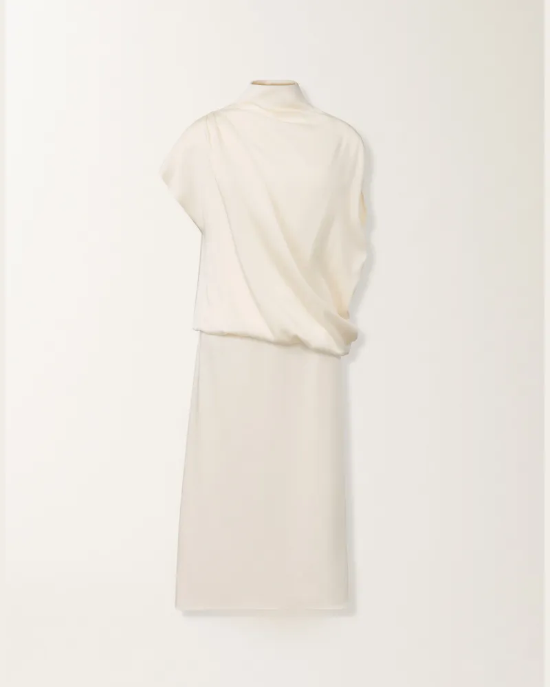 Fabiana Filippi Kleid Aus Enver-satin, Buttergelb - Frau Kleider Weiß Weiß