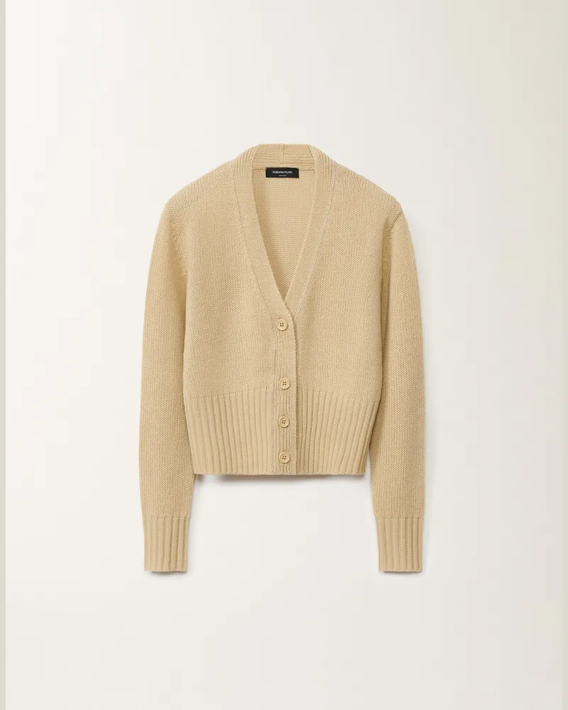 Fabiana Filippi Cardigan Aus Aufgerautem Kaschmir, Gold - Frau Strickwaren Gelb Gelb
