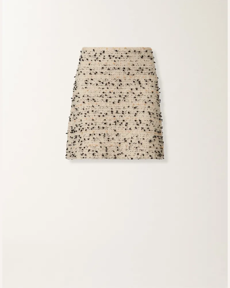 Fabiana Filippi Minirock Aus Tweed Mit Knöpfen, Ahornfarben Und Schwarz - Frau Röcke Beige Beige