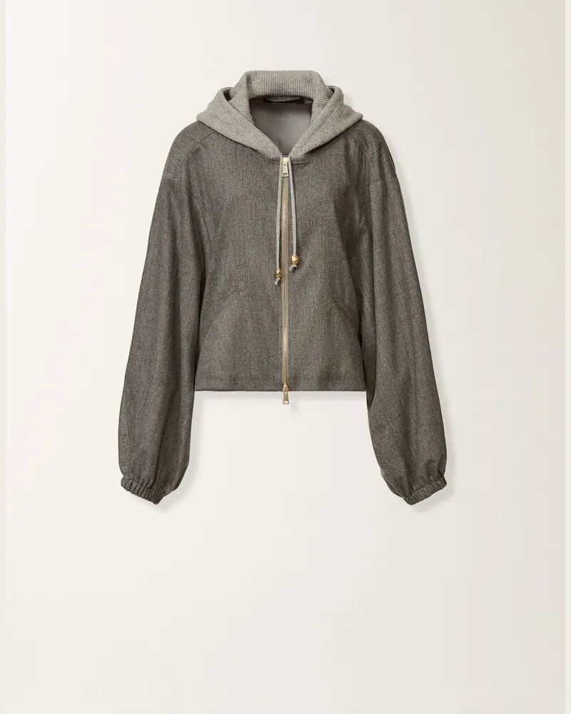Fabiana Filippi Bomberjacke In Flanell, Rock - Frau Mäntel Grau Grau