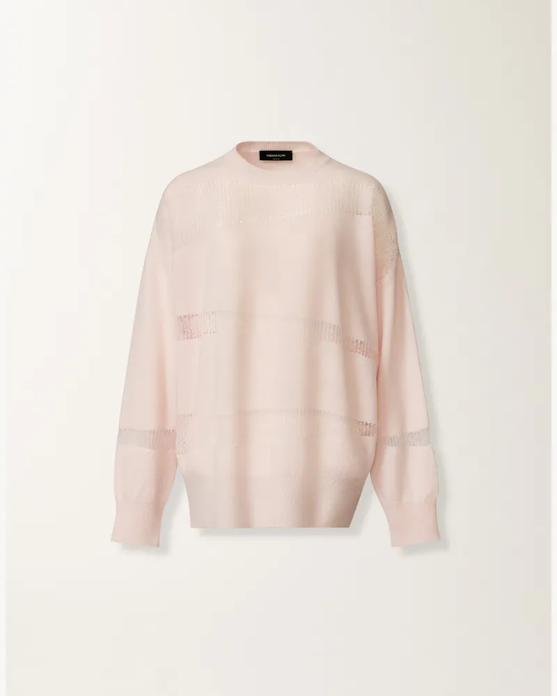 Fabiana Filippi Pullover In Platin Und Mohair, Quarzrosa - Frau Strickwaren Rosa Rosa