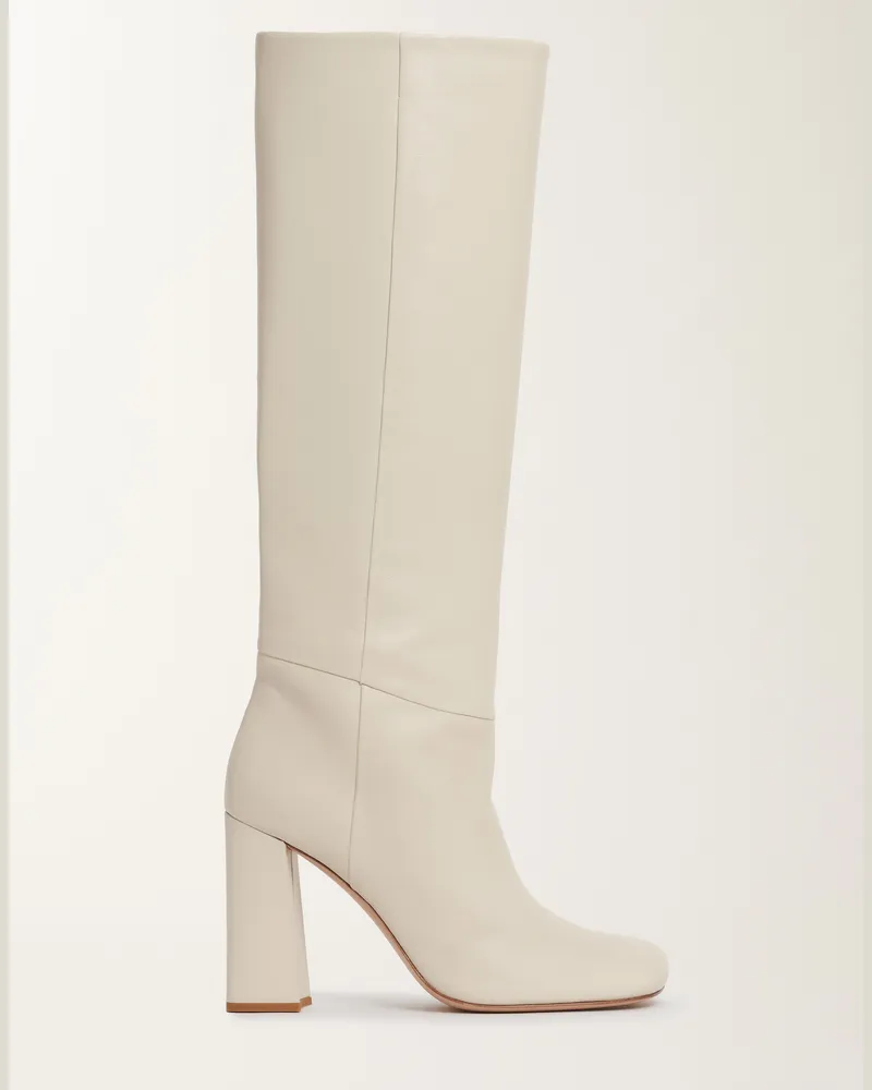 Fabiana Filippi Hoher Stiefel Mit Absatz Aus Nappaleder, Buttergelb - Frau Stiefel Weiß Weiß