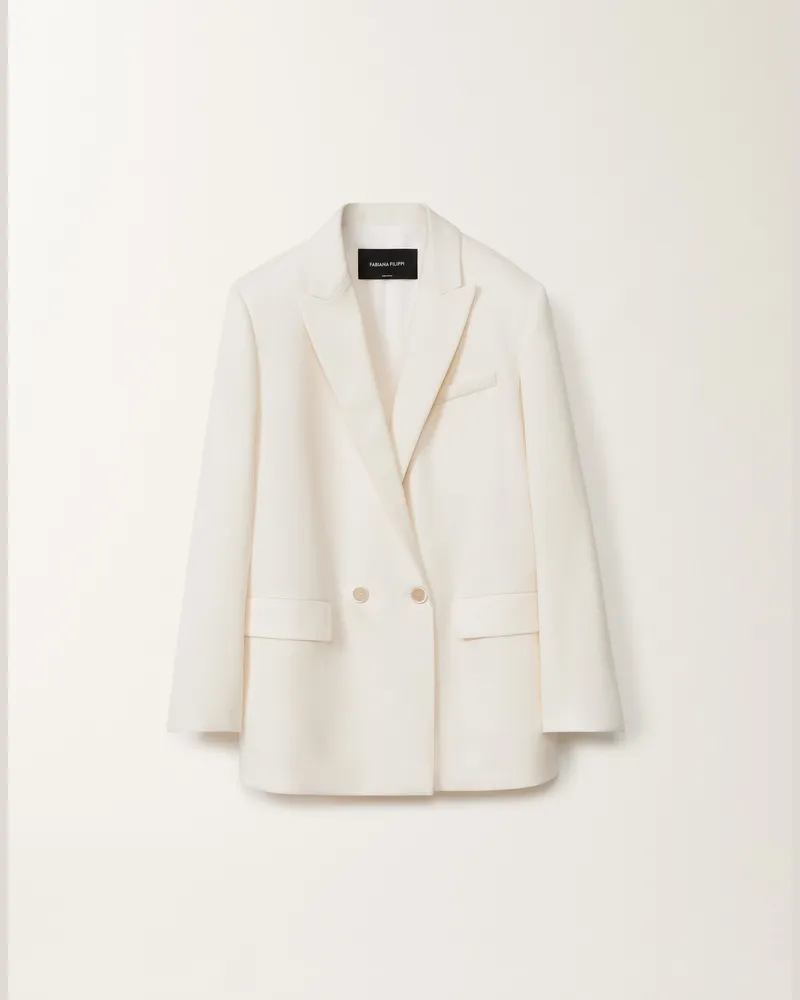 Fabiana Filippi Zweireihige Jacke Aus Leinen Und Viskose, Weiß - Frau Blazer Weiss Weiss